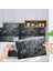 4 Adet Pvc Karo Kendinden Yapışkanlı Banyo Mutfak Fayans Kaplama 41 x 62 cm Siyah Mermer 2
