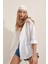 Oversize Uzun Basic Gömlek - Beyaz 5
