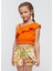 Kız Çocuk Asimetrik Üst Şort Takım Turuncu 3262 1