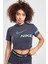 Pro Dri-Fit Cropped Graphic Sleeve Kadın Antrasit Tişört 3