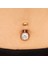 14 Ayar Altın Taşlı Gösterişli Göbek Piercing 2