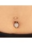 14 Ayar Altın Taşlı Kalp Gösterişli Göbek Piercing 2