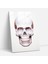 Minimalist Sugar Skull Glass Print - Los Muertos, Understated Design, Clean White Background, Glass Print, 25X35 1