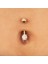14 Ayar Altın Tek Taşlı Göbek Piercing 2