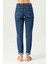 Orta Mavi Yüksek Bel Patı Fermuarlı Slim Fit Jean Pantolon C 4934-009 4