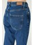 Orta Mavi Yüksek Bel Patı Fermuarlı Slim Fit Jean Pantolon C 4934-009 5