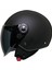 Motosiklet Yarım Deri Kask Siyah Vizör R22.06 Sertifika Fiber Material Black Leather Motor Kaskı 3