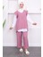 Gül Kurusu Gömlek Süveter Pantalon Üçlü Takım 1