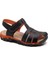Erkek Çocuk Kaymaz Taban Ortopedik Günlük Sandalet Siyah -Turuncu 1