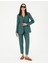 Kadın Yeşil Regular Fit Keten Ceket 50282094-VR054 4