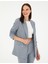 Kadın İndigo Slim Fit Keten Karışımlı Ceket 50282104-VR028 3