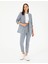 Kadın İndigo Slim Fit Keten Karışımlı Ceket 50282104-VR028 4
