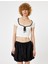 Crop Tişört Bağlama Detaylı Kısa Kollu Slim Fit 3