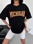 Bisiklet Yaka Baskılı Oversize T-Shirt - Beyaz 3