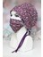 Tesettür Mor Çıtır Çiçekler Cerrahi Bone Maske Takım Geniş Kesim 1