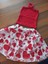 Kız Çocuk Kırmızı Kalpli Etek-Crop Takım 1