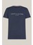 Erkek Logo Slim Fit Lacivert T-Shirt 4