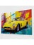 Ferrari Cam Baskı - Cesur Renkli Arka Planlı Canlı Sarı Ferrari - Ferrari, Modern Sanat, Cesur Renkli Arka Plan, Cam Sanatı, 45X30 1