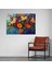 Pointilizm Çiçek Kanvas Tablo - Pointilizm, Pointilizm, Kanvas Tablo, Duvar Dekorasyonu, 50X30 2