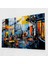 Santorini Pop Art Illüstrasyon Cam Baskı - Santorini, Cesur ve Enerjik Renkler, Cam Sanatı, Canlı Gece Hayatı, 45X30 1