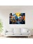 Santorini Pop Art Illüstrasyon Cam Baskı - Santorini, Cesur ve Enerjik Renkler, Cam Sanatı, Canlı Gece Hayatı, 45X30 3