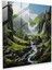 Middle Earth Şelalesi Cam Baskı - Orta Dünya, Cam Baskı, Modern Sanat, Yemyeşil Vadi, 30X30 1