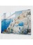 Santorini Cam Baskı: Lüks Manzaralar - Santorini, Modern Lüks, Metalik Vurgular, Duvar Dekorasyonu, 45X30 1
