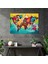 Pop Art Dünya Haritası Kanvas Tablo - Dünya Haritası, Grafik Öğeleri, Canlı, Pop Art Illüstrasyon, 50X30 2