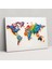 Suluboya Dünya Haritası Kanvas Tablo - Dünya Haritası, Dünya Haritası, Renkli Vuruşlar, Doğadan Esinlenen, 50X30 1