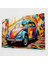 Volkswagen Beetle Cam Tablo - Volkswagen Beetle, Cam Baskı, Canlı Desenler, Cam Sanatı, 45X30 1