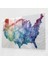 Suluboya Amerika Birleşik Devletleri Haritası Cam Baskı - Amerika Birleşik Devletleri Haritası, Suluboya Resim, Modern Sanat, Yumuşak Renkler, 45X30 1
