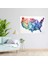 Suluboya Amerika Birleşik Devletleri Haritası Cam Baskı - Amerika Birleşik Devletleri Haritası, Suluboya Resim, Modern Sanat, Yumuşak Renkler, 45X30 2