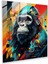Gorilla Glass Print - Goril, Cam Sanatı, Ev Dekorasyonu, Fütüristik, 30X30 1