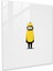 Minimalist Cam Baskı - Tek Minion Silüeti - Minionlar, Minimalist, Minionlar, Temiz Beyaz Arka Plan, 30X30 1