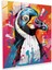 Penguen Cam Baskı - Pop Art Illüstrasyon, Duvar Dekorasyonu - Penguen, Çizgi Roman Öğeleri, Penguen, Canlı Renkler, 30X30 1