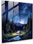 Gece Yarısı Serenity Cam Baskı - Gece Yarısı, Modern Sanat, Cam Duvar Sanatı, Yıldızlı Gece Gökyüzü, 30X30 1