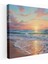 Pastel Sahilde Gün Batımı Kanvas Tablo - Rüya Gibi Duvar Tablosu - Pastel, Pastel, Sakin Deniz, Sahilde Gün Batımı, 30X30 1