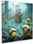 Gerçeküstü Minions Cam Duvar Sanatı - Minyonlar, Duvar Dekorasyonu, Soyut Ortam, Rüya Gibi, 30X30 1