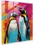 Oynak Penguenler Cam Baskı - Penguen, Parlak Renkler, Cam Sanatı, Cam Duvar Sanatı, 30X30 1
