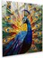 Yaban Hayatı Cam Duvar Sanatı - Canlı Tavuskuşu - Yaban Hayatı, Modern Sanat, Yaban Hayatı, Duvar Dekorasyonu, 30X30 1