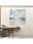Minimalist Kıyı Deniz Manzarası Cam Baskı - Deniz Manzarası, Sakin Sahil Manzarası, Sınırlı Renk Paleti, Sakinleştirici Ambiyans, 30X30 2