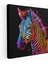 Zebra Duvar Tablosu - Neon Parıltılı Kanvas Tablo - Zebra, Soyut, Dijital Sanat, Zebra, 30X30 1