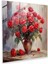 Romantik Güller Cam Baskı - Romantik, Empresyonist Yağlıboya Tablo, Kırmızı Güller, Duvar Süslemesi, 30X30 1
