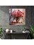 Romantik Güller Cam Baskı - Romantik, Empresyonist Yağlıboya Tablo, Kırmızı Güller, Duvar Süslemesi, 30X30 3