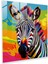 Enerjik Zebra Cam Baskı - Zebra, Ev Dekorasyonu, Modernite, Modern Sanat, 30X30 1