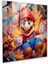 Ilgi Çekici Cam Baskı - Kübist Süper Mario'nun Mantar Krallığı Cam Duvar Sanatı, 30X30 1