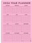 Pembe Renk 2025 Yıllık Planlayıcı Duvar Takvimi 2025 Takvim Aylık Planlayıcı Boyut 50 x 70 cm 5