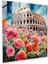 Canlı Cam Baskı - Roma Kolezyum Çiçek Vahası, 30X30 1