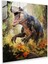 Ormandaki Görkemli T-Rex'in Çarpıcı Empresyonist Cam Baskısı - Modern Sanat Eseri, 30X30 1