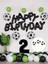 Futbol Temalı Konsept Doğum Günü Balon Seti Siyah Happy Birthday Folyo Balon 1